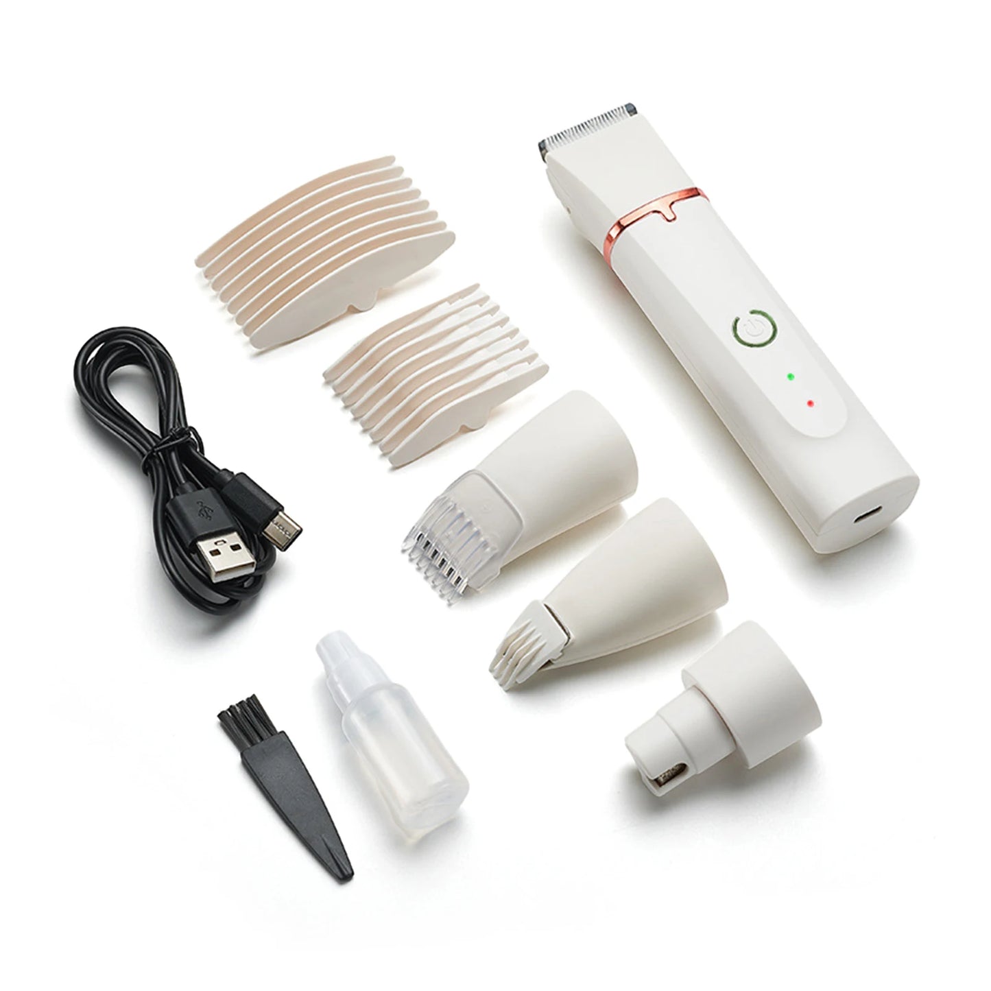 4-in-1 Rechargeable Pet Grooming Kit – Low-Noise Waterproof Dog & Cat Hair Trimmer